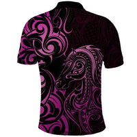 Pink Aoteara Horse Racing Polo Shirt NZ Maori Pattern