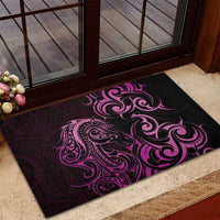 Pink Aoteara Horse Racing Rubber Doormat NZ Maori Pattern