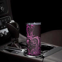 Pink Aoteara Horse Racing Skinny Tumbler NZ Maori Pattern