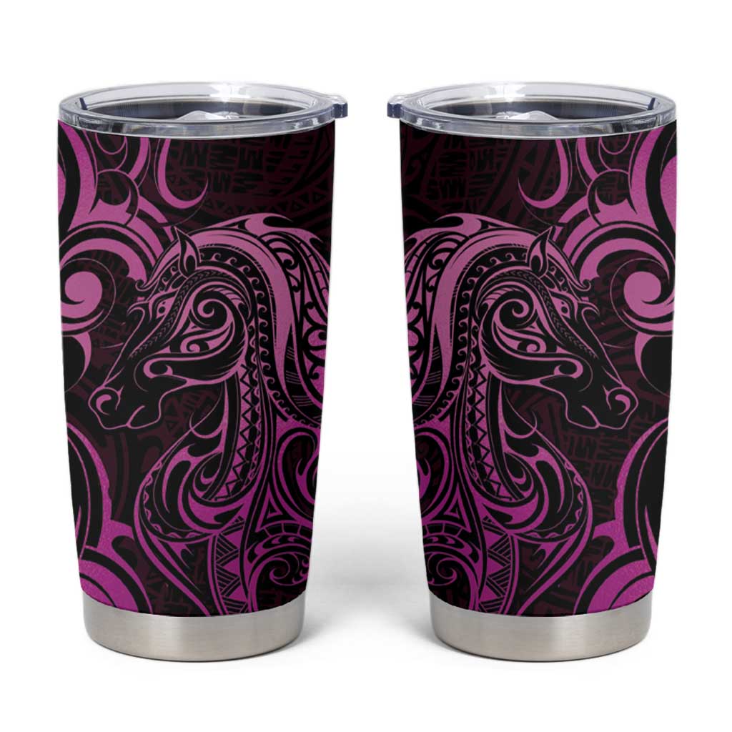 Pink Aoteara Horse Racing Tumbler Cup NZ Maori Pattern