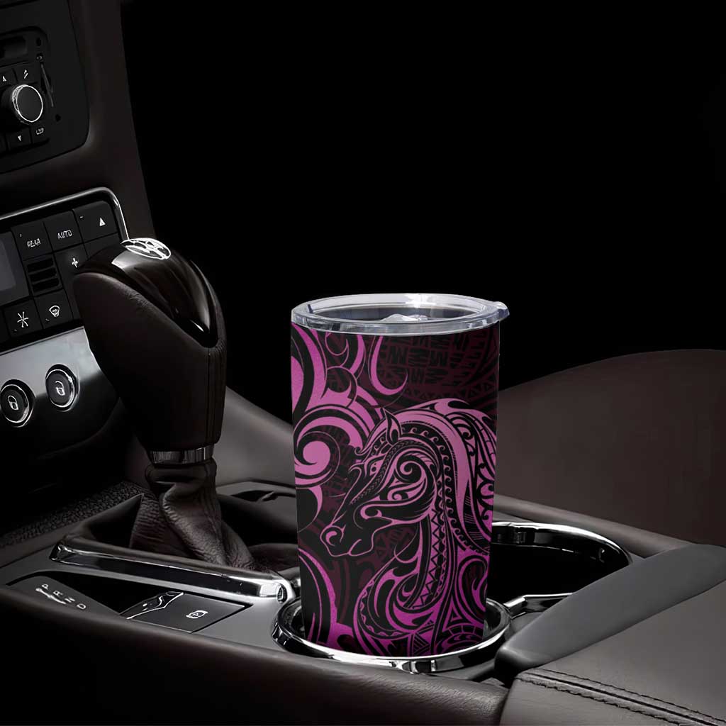 Pink Aoteara Horse Racing Tumbler Cup NZ Maori Pattern