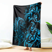 Blue Aoteara Horse Racing Blanket NZ Maori Pattern