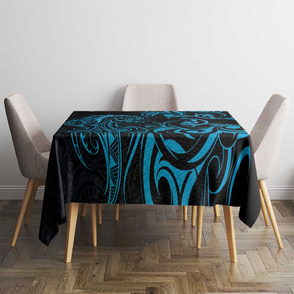 Blue Aoteara Horse Racing Tablecloth NZ Maori Pattern