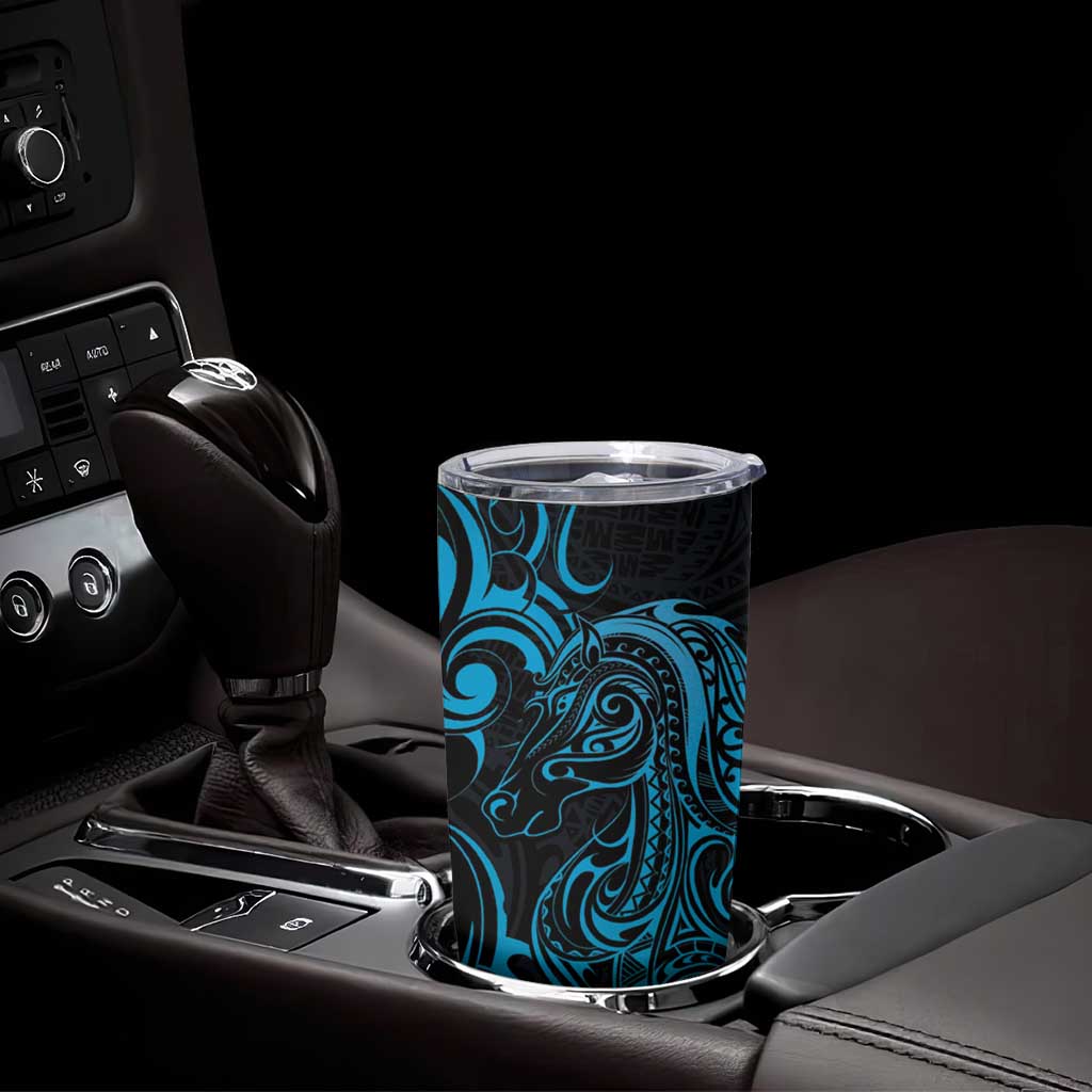 Blue Aoteara Horse Racing Tumbler Cup NZ Maori Pattern