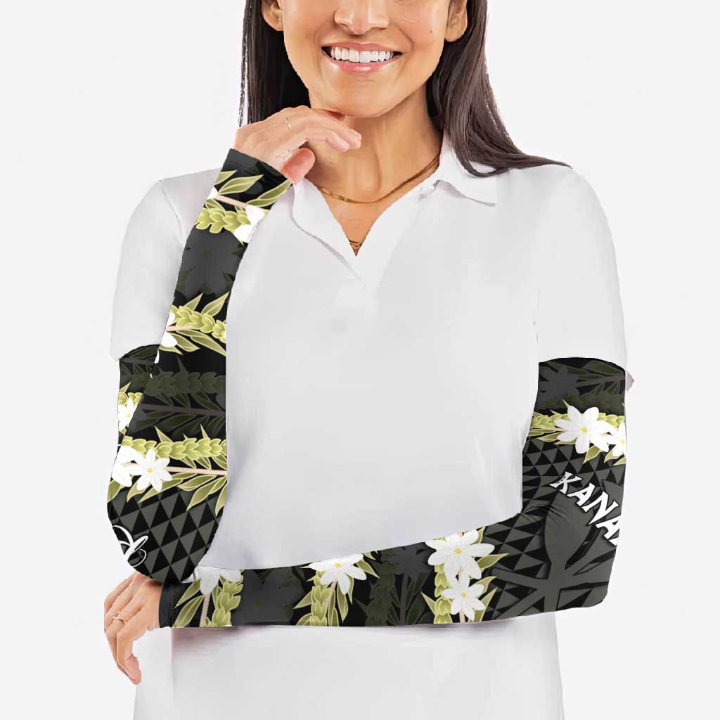 Born And Raised Aloha Hawaii Arm Sleeves Kanaka Kakau Hawaiian Tiare Pakalana Lei LT14 - Polynesian Pride