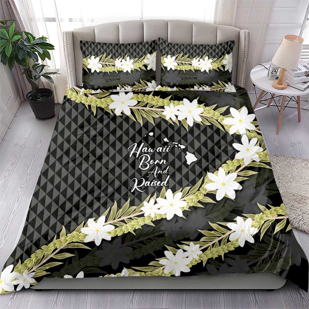 Born And Raised Aloha Hawaii Bedding Set Kanaka Kakau Hawaiian Tiare Pakalana Lei LT14 - Polynesian Pride