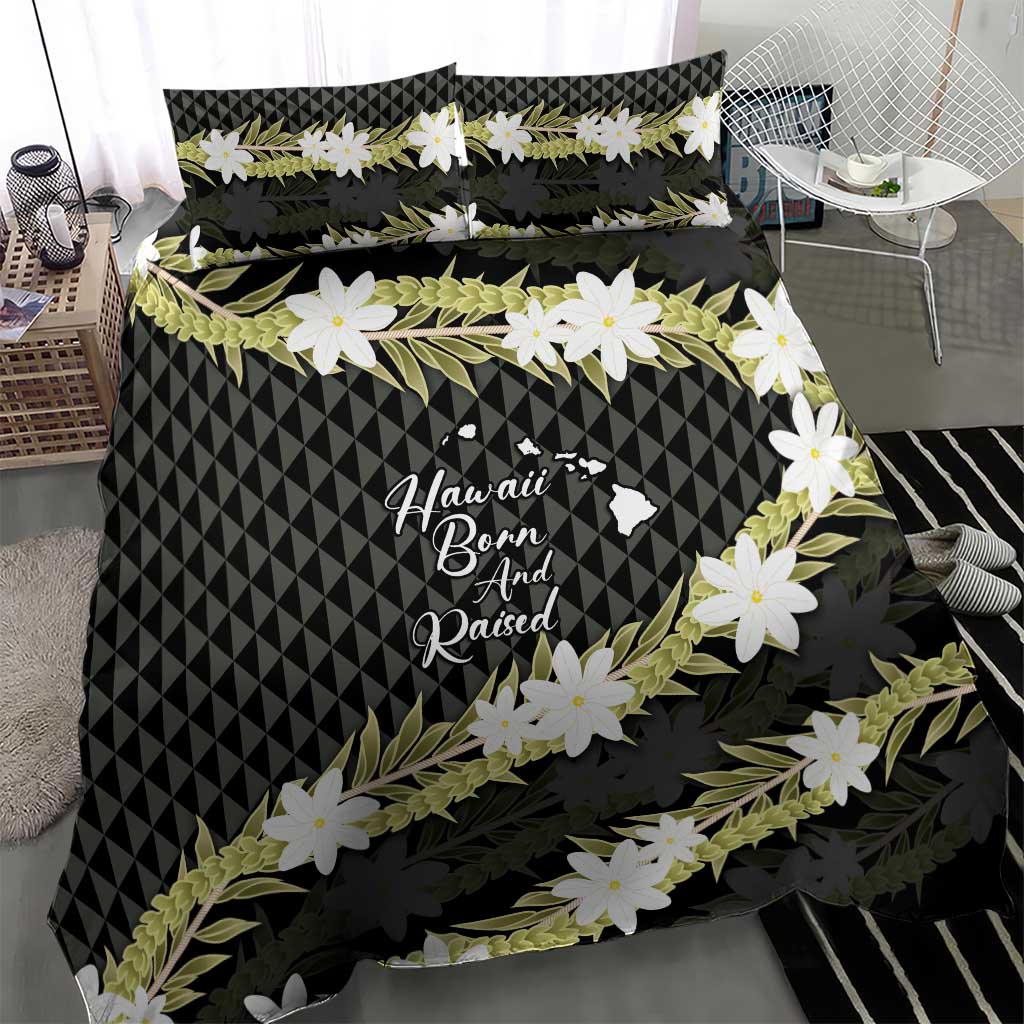 Born And Raised Aloha Hawaii Bedding Set Kanaka Kakau Hawaiian Tiare Pakalana Lei LT14 - Polynesian Pride