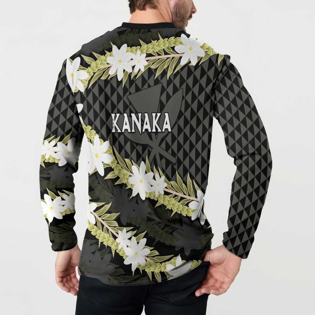 Born And Raised Aloha Hawaii Button Sweatshirt Kanaka Kakau Hawaiian Tiare Pakalana Lei LT14 - Polynesian Pride