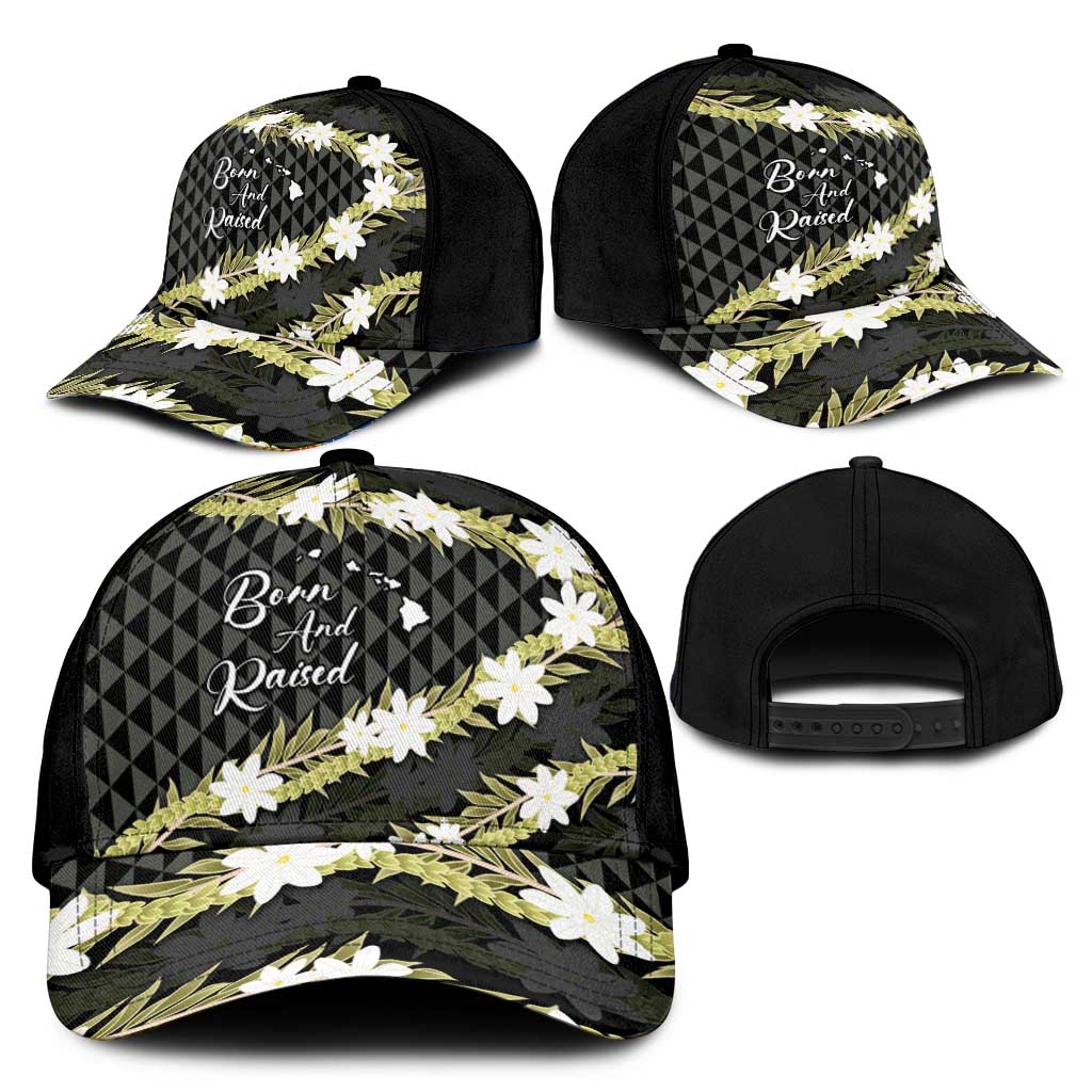 Born And Raised Aloha Hawaii Classic Cap Kanaka Kakau Hawaiian Tiare Pakalana Lei LT14 - Polynesian Pride