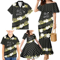 Born And Raised Aloha Hawaii Family Matching Mermaid Dress and Hawaiian Shirt Kanaka Kakau Hawaiian Tiare Pakalana Lei - Polynesian Pride