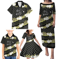 Born And Raised Aloha Hawaii Family Matching Puletasi and Hawaiian Shirt Kanaka Kakau Hawaiian Tiare Pakalana Lei - Polynesian Pride