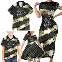 Born And Raised Aloha Hawaii Family Matching Short Sleeve Bodycon Dress and Hawaiian Shirt Kanaka Kakau Hawaiian Tiare Pakalana Lei LT14 - Polynesian Pride