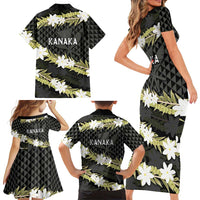 Born And Raised Aloha Hawaii Family Matching Short Sleeve Bodycon Dress and Hawaiian Shirt Kanaka Kakau Hawaiian Tiare Pakalana Lei LT14 - Polynesian Pride