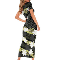 Born And Raised Aloha Hawaii Family Matching Short Sleeve Bodycon Dress and Hawaiian Shirt Kanaka Kakau Hawaiian Tiare Pakalana Lei LT14 - Polynesian Pride