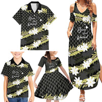 Born And Raised Aloha Hawaii Family Matching Summer Maxi Dress and Hawaiian Shirt Kanaka Kakau Hawaiian Tiare Pakalana Lei - Polynesian Pride