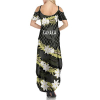 Born And Raised Aloha Hawaii Family Matching Summer Maxi Dress and Hawaiian Shirt Kanaka Kakau Hawaiian Tiare Pakalana Lei - Polynesian Pride