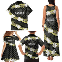 Born And Raised Aloha Hawaii Family Matching Tank Maxi Dress and Hawaiian Shirt Kanaka Kakau Hawaiian Tiare Pakalana Lei - Polynesian Pride