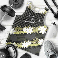 Born And Raised Aloha Hawaii Men Tank Top Kanaka Kakau Hawaiian Tiare Pakalana Lei LT14 - Polynesian Pride