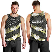 Born And Raised Aloha Hawaii Men Tank Top Kanaka Kakau Hawaiian Tiare Pakalana Lei LT14 - Polynesian Pride