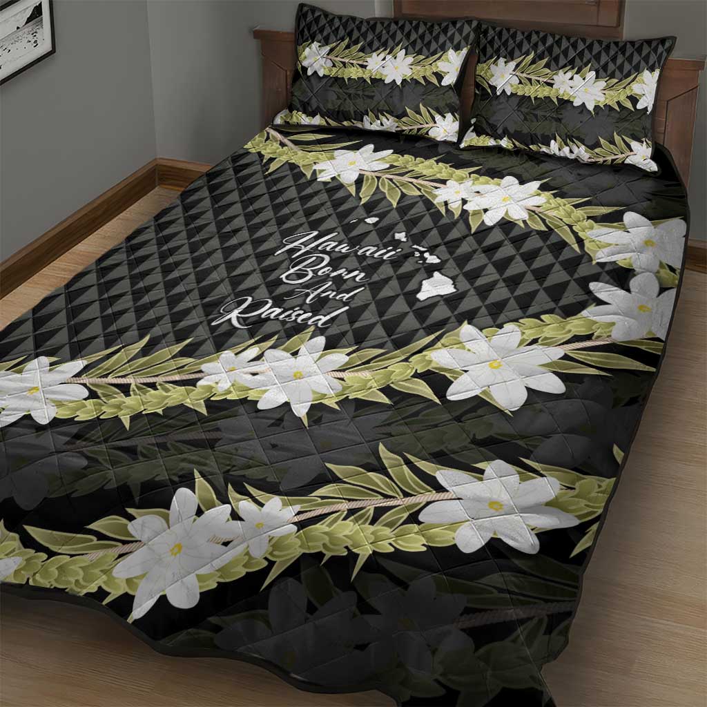 Born And Raised Aloha Hawaii Quilt Bed Set Kanaka Kakau Hawaiian Tiare Pakalana Lei LT14 - Polynesian Pride