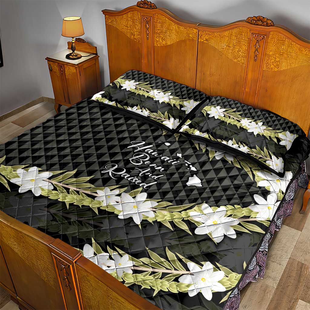 Born And Raised Aloha Hawaii Quilt Bed Set Kanaka Kakau Hawaiian Tiare Pakalana Lei LT14 - Polynesian Pride