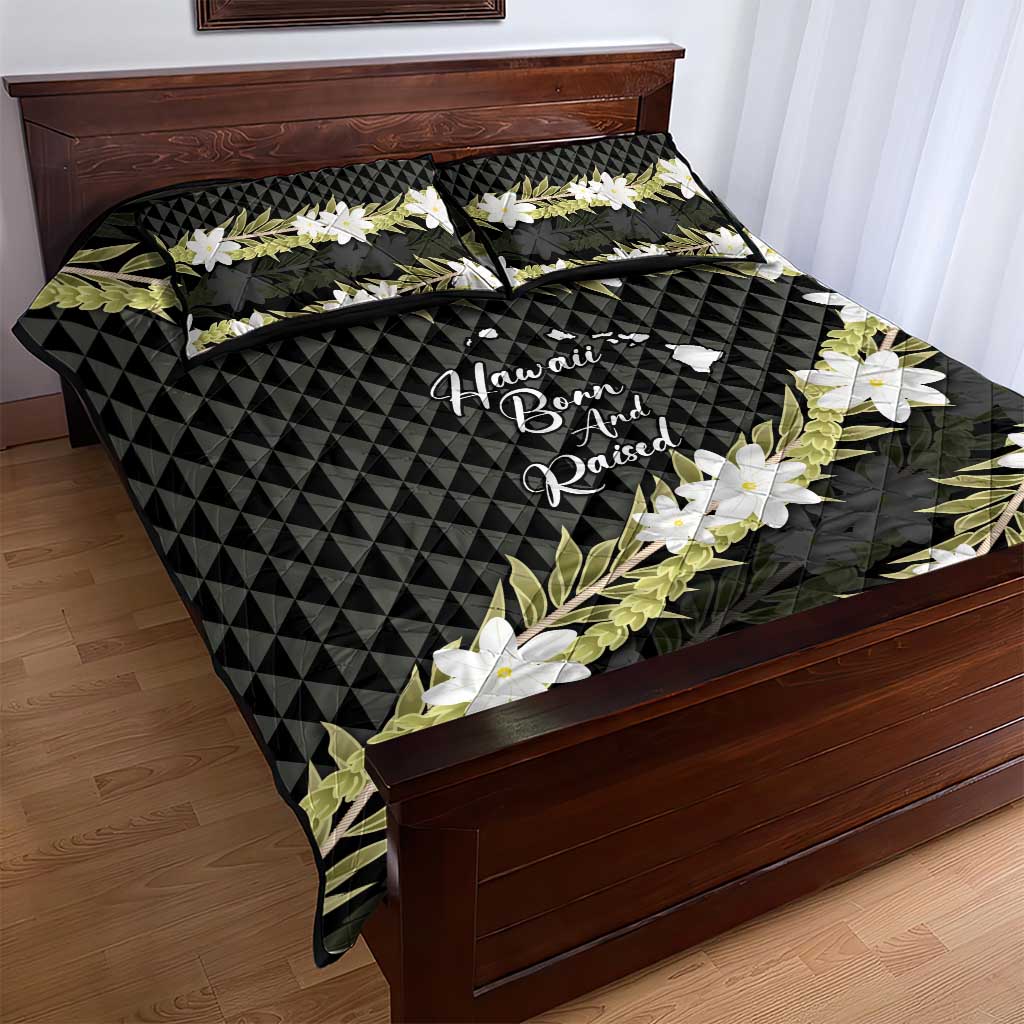 Born And Raised Aloha Hawaii Quilt Bed Set Kanaka Kakau Hawaiian Tiare Pakalana Lei LT14 - Polynesian Pride