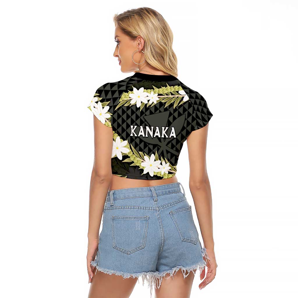 Born And Raised Aloha Hawaii Raglan Cropped T Shirt Kanaka Kakau Hawaiian Tiare Pakalana Lei - Polynesian Pride