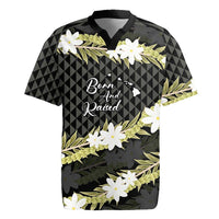 Born And Raised Aloha Hawaii Rugby Jersey Kanaka Kakau Hawaiian Tiare Pakalana Lei LT14 Black - Polynesian Pride