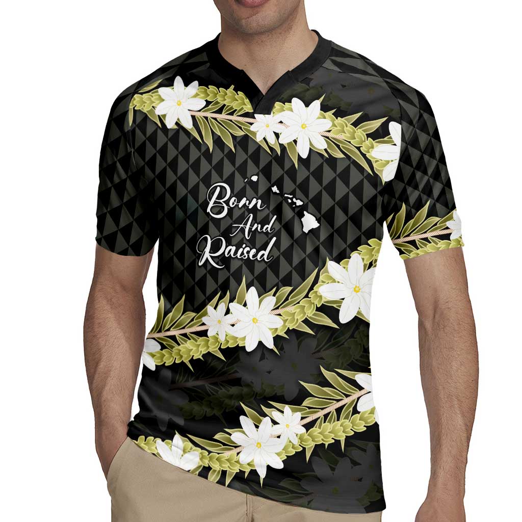 Born And Raised Aloha Hawaii Rugby Jersey Kanaka Kakau Hawaiian Tiare Pakalana Lei LT14 - Polynesian Pride