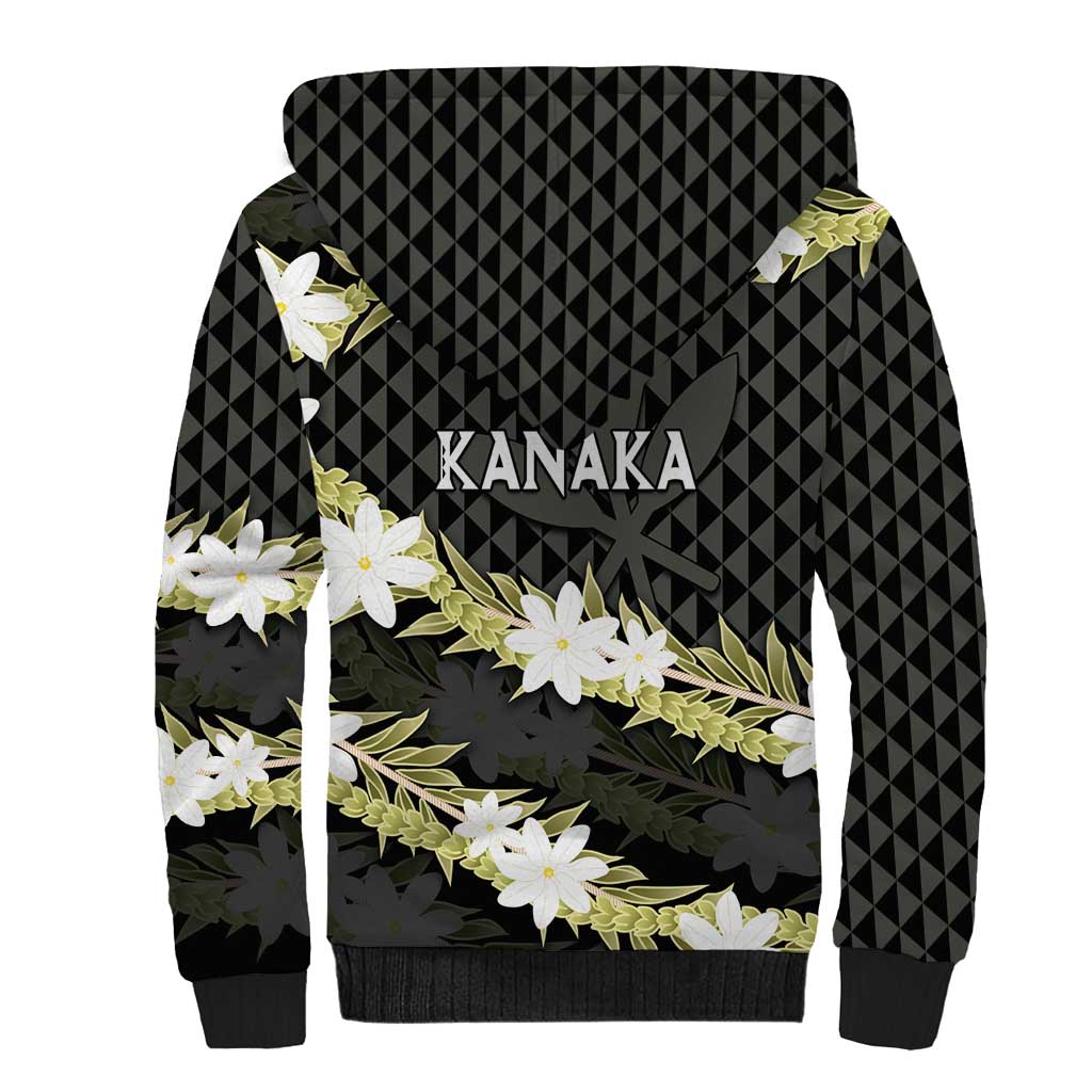 Born And Raised Aloha Hawaii Sherpa Hoodie Kanaka Kakau Hawaiian Tiare Pakalana Lei LT14 - Polynesian Pride