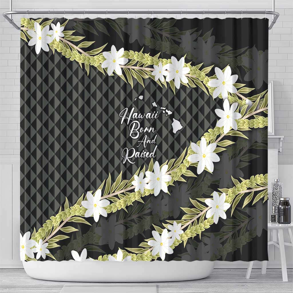 Born And Raised Aloha Hawaii Shower Curtain Kanaka Kakau Hawaiian Tiare Pakalana Lei LT14 - Polynesian Pride