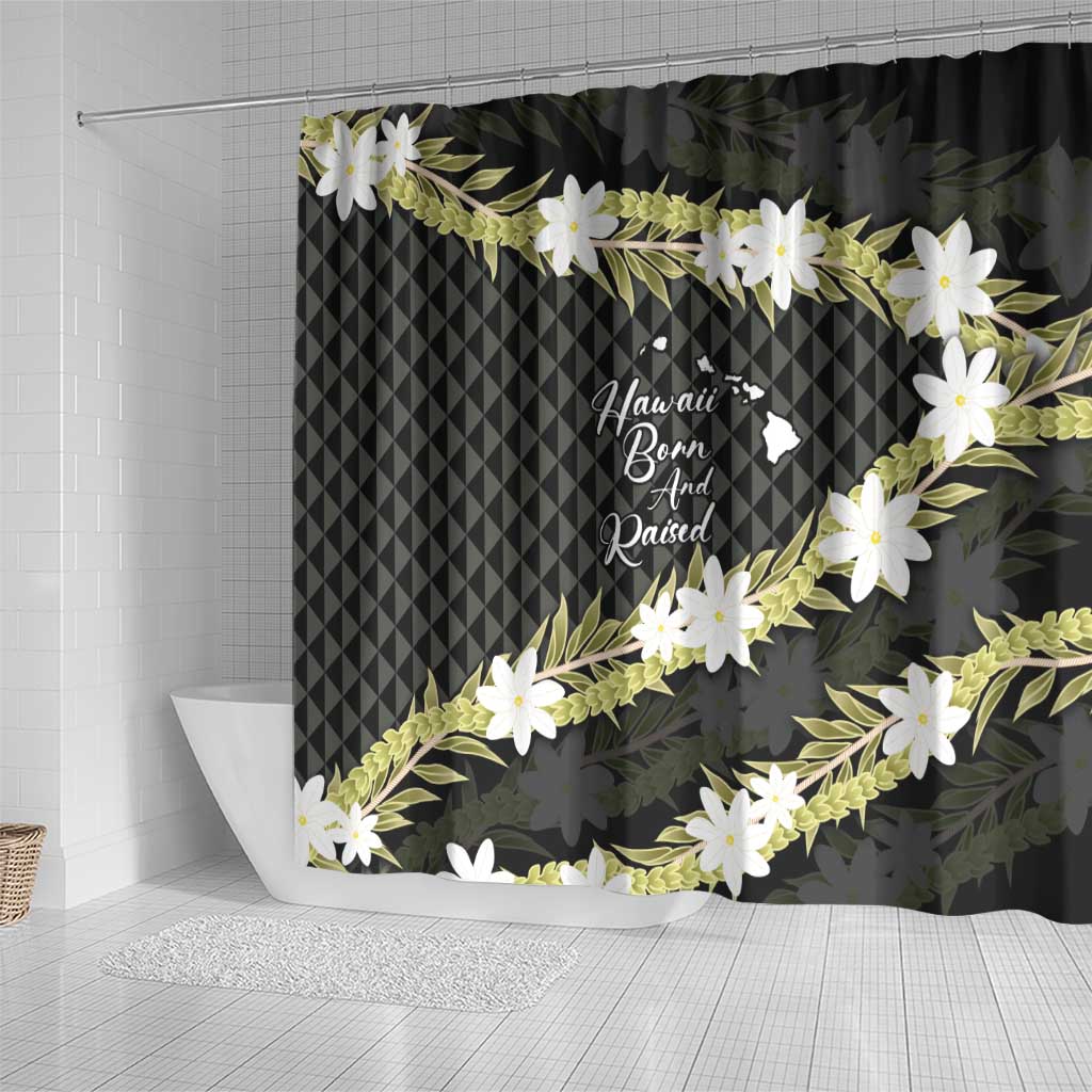 Born And Raised Aloha Hawaii Shower Curtain Kanaka Kakau Hawaiian Tiare Pakalana Lei LT14 - Polynesian Pride