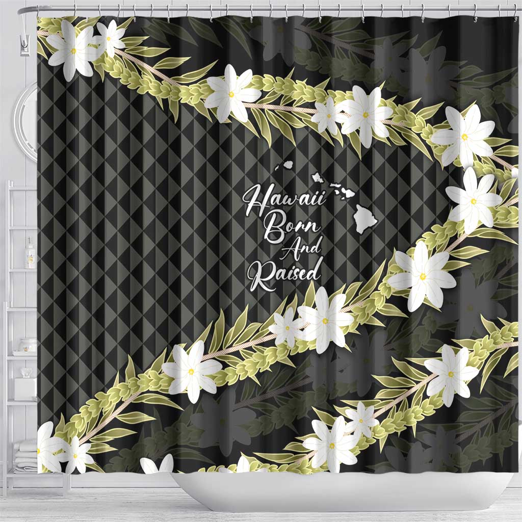 Born And Raised Aloha Hawaii Shower Curtain Kanaka Kakau Hawaiian Tiare Pakalana Lei LT14 - Polynesian Pride