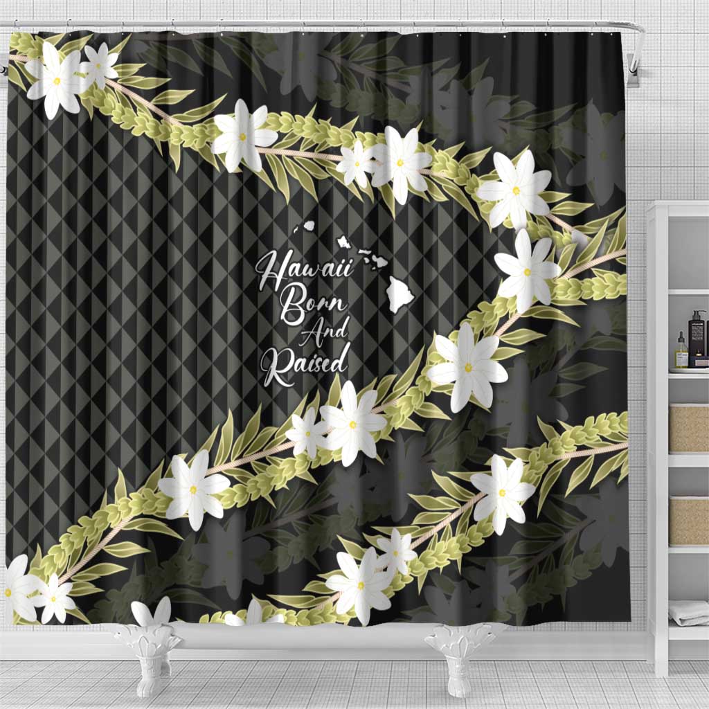 Born And Raised Aloha Hawaii Shower Curtain Kanaka Kakau Hawaiian Tiare Pakalana Lei LT14 - Polynesian Pride