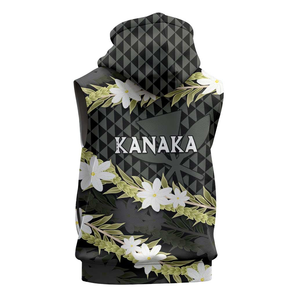 Born And Raised Aloha Hawaii Sleeveless Hoodie Kanaka Kakau Hawaiian Tiare Pakalana Lei - Polynesian Pride
