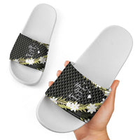 Born And Raised Aloha Hawaii Slide Sandals Kanaka Kakau Hawaiian Tiare Pakalana Lei LT14 - Polynesian Pride