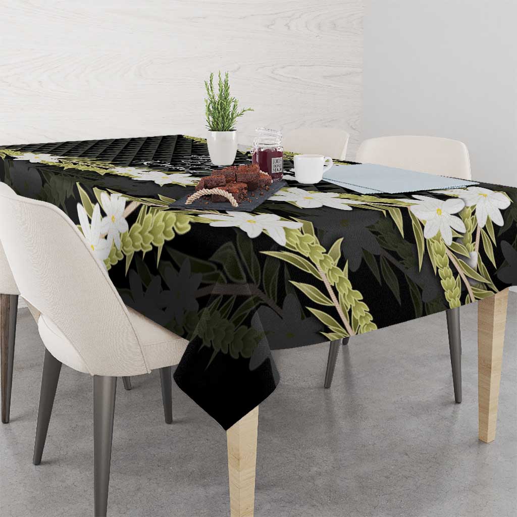 Born And Raised Aloha Hawaii Tablecloth Kanaka Kakau Hawaiian Tiare Pakalana Lei LT14 - Polynesian Pride