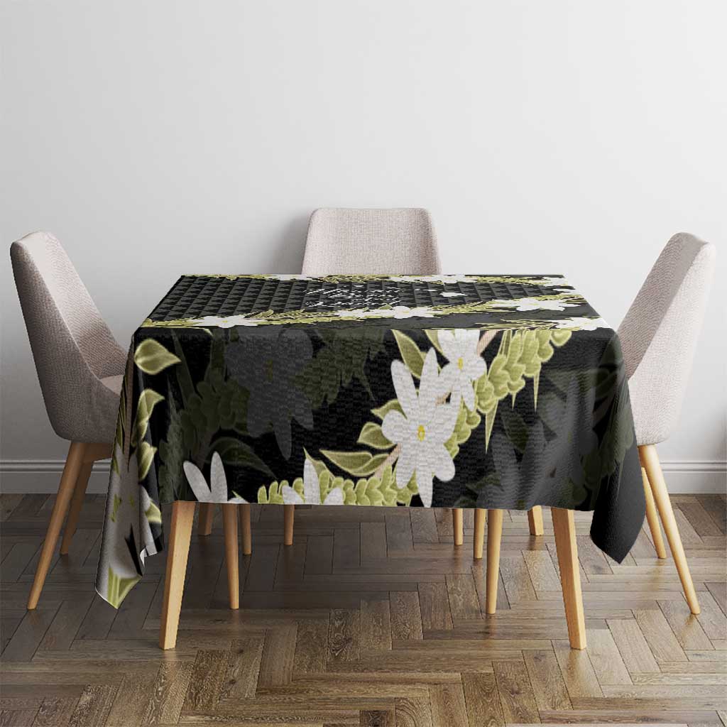 Born And Raised Aloha Hawaii Tablecloth Kanaka Kakau Hawaiian Tiare Pakalana Lei LT14 - Polynesian Pride