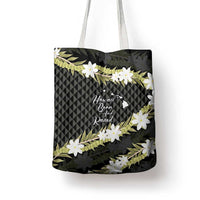 Born And Raised Aloha Hawaii Tote Bag Kanaka Kakau Hawaiian Tiare Pakalana Lei LT14 - Polynesian Pride
