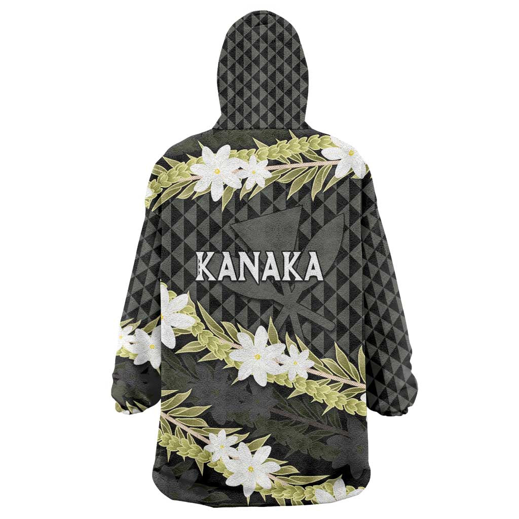 Born And Raised Aloha Hawaii Wearable Blanket Hoodie Kanaka Kakau Hawaiian Tiare Pakalana Lei LT14 - Polynesian Pride