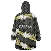 Born And Raised Aloha Hawaii Wearable Blanket Hoodie Kanaka Kakau Hawaiian Tiare Pakalana Lei LT14 - Polynesian Pride