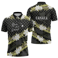 Born And Raised Aloha Hawaii Zipper Polo Shirt Kanaka Kakau Hawaiian Tiare Pakalana Lei - Polynesian Pride