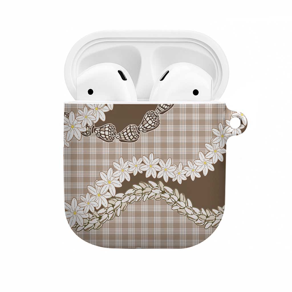 Brown Hawaii Tiare and Shell Lei AirPods Case Hawaiian Palaka Luxury Vibes LT14 Brown - Polynesian Pride
