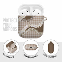 Brown Hawaii Tiare and Shell Lei AirPods Case Hawaiian Palaka Luxury Vibes LT14 - Polynesian Pride