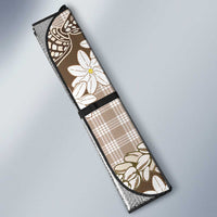 Brown Hawaii Tiare and Shell Lei Auto Sun Shade Hawaiian Palaka Luxury Vibes LT14 - Polynesian Pride