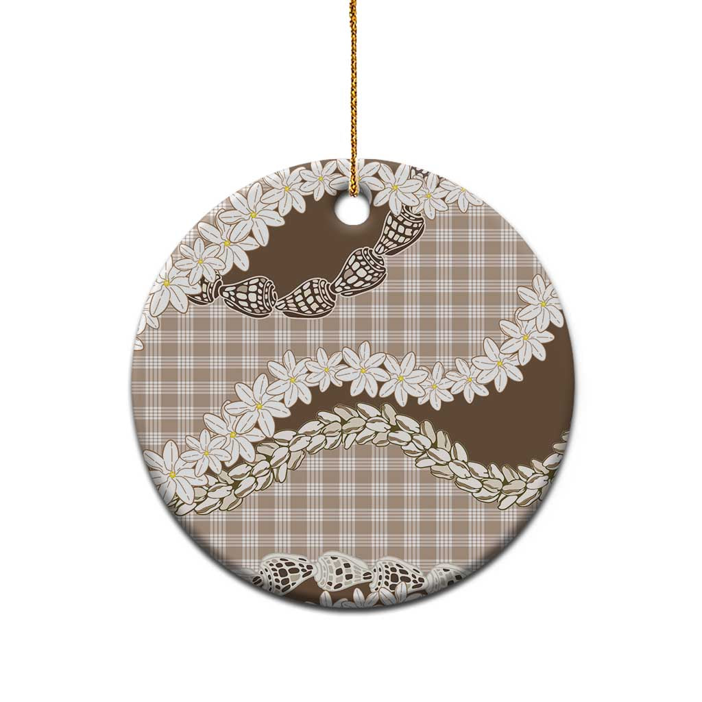 Brown Hawaii Tiare and Shell Lei Ceramic Ornament Hawaiian Palaka Luxury Vibes LT14 - Polynesian Pride