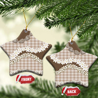 Brown Hawaii Tiare and Shell Lei Ceramic Ornament Hawaiian Palaka Luxury Vibes LT14 Star Brown - Polynesian Pride
