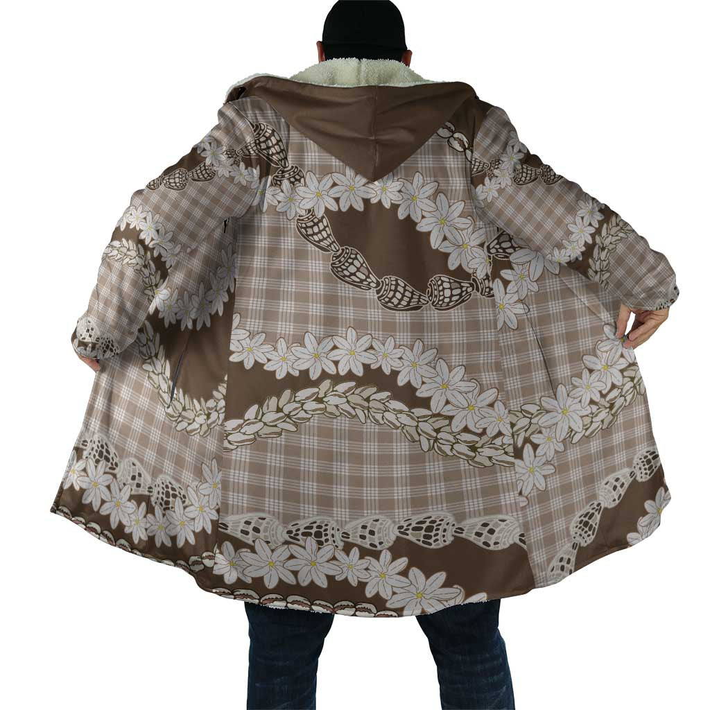 Brown Hawaii Tiare and Shell Lei Cloak Hawaiian Palaka Luxury Vibes LT14 - Polynesian Pride