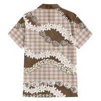 Brown Hawaii Tiare and Shell Lei Family Matching Mermaid Dress and Hawaiian Shirt Hawaiian Palaka Luxury Vibes - Polynesian Pride