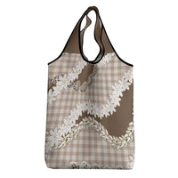 Brown Hawaii Tiare and Shell Lei Grocery Bag Hawaiian Palaka Luxury Vibes LT14 - Polynesian Pride